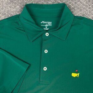 NWOT Masters Tech Polo Shirt Men's Medium Green Golf Performance Wear stretch